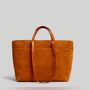 Madewell Zip top essential tote suede leather